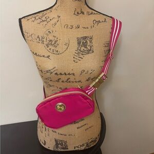 Lilly Pulitzer Vibrant Pink Crossbody Bag with Gold Accent